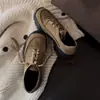 Mocasines de Mujer Retro Mate de Moda Tendencia Versátiles Primavera 2026 Nuevos con Suela Gruesa para Aumentar Altura con Cordones
