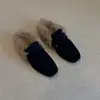 Primeiro Encontro Temporada Quadrada Retro Salto Bloco Pelo Sintético Chinelos Outono/Inverno Novos Tamancos Fechados para Mulheres