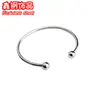 En Stock Cable Redondo de 3 mm con Cuentas de Acero de 8 mm en Ambos Extremos, un Extremo se Puede Torcer, Pulsera de Acero de Titanio DIY, Joyería de Mano Antifading al por Mayor