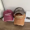Gorra de Béisbol para Hombre Moda Primavera y Verano Estilo Desgastado Letra Lavada Vieja Visera Curva Gorra Estudiante Callejero Pareja Gorra de Visera Curva