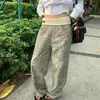 Calça larga com estampa de leopardo retrô americana para homens e mulheres, novo estilo verão 2026, solta, modeladora, casual, calça comprida