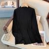 60.00 kg-175.00 kg plus size Gola alta Camisa básica básica feminina gordinha menina Slim Fit Interior Manga Longa Top 2024 Outono