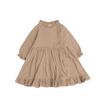 Verão Novo Transfronteiriço Ins Saia Infantil com Gola Orelha Algodão e Linho Vestido Infantil Comércio Exterior Cor Sólida Vestido de Menina