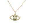 Aogu Producto Popular Transfronterizo Elegante Cadena de Clavícula Europea y Americana Cobre Chapado en Oro de 18K Zirconia Colgante Ojo del Diablo Collar para Mujer