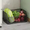 Estante de Almacenamiento de Cesta para Frutas y Verduras de Cocina Estante Multicapa Extraíble para el Hogar Carrito de Piso Multifuncional Estante de Almacenamiento