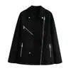 2026 Comercio Exterior Transfronterizo Ropa de Mujer Textura de Ante Sintético Estilo Biker Cuello Solapa Chaqueta Vintage
