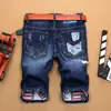 Shorts transfronteiriços jeans de verão calças médias masculinas jeans rasgado shorts masculinos de comércio exterior em denim reto stretch masculinos