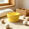 Popular Tazón Cerámico para Mascotas con Temática de Queso, Tazón Elevado para Gatos, Tazón para Comida de Perros y Gatos que Protege el Cuello, Tazón Estético para Alimentación de Mascotas