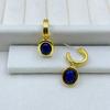 Pendientes de lujo vintage con ojo de tigre y aguja de plata S925 para mujer, de Qingdao Jewelry, con cadena de lapislázuli que combina con todo.