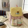 Nova Mochila Estilosa Estilo Japonês Ins com Bloqueio de Cores Frescas e Doces para Alunos do Ensino Fundamental II e Médio, Mochila Leve para Viagem e Caminhada