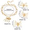 Z nova personalidade temperamento exagerado liga dourada aranha pingente colar anel broche brincos conjunto atacado