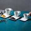 Taza de café de cerámica, juego de taza de café de porcelana blanca pura, taza y platillo creativos europeos, taza de té negro británico, taza y platillo de té con leche