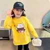 Camiseta de manga larga para niños, nuevo estilo primavera 2026, elegante para bebés niñas, 100% algodón puro, cómoda, versátil, camiseta básica a la moda