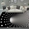 Alfombrilla de entrada para suelo visual estéreo en blanco y negro de la serie Payaso al por mayor transfronteriza seleccionada cuidadosamente Alfombra 3D de ilusión para dormitorio sala de estar