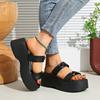 Sandalias de Tacón Alto con Suela Gruesa para Mujer, Ropa Exterior de Verano 2025 Nuevas Sandalias de Plataforma con Tacón de Cuña Estilo Hada, Talla Grande