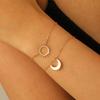 Estilo Popular Transfronterizo Europeo y Americano Collar y Pulsera de Alta Gama con Colgante Largo de Moda de Sol y Luna para Mujer
