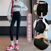 Calças de tubarão para mulheres, adequadas para primavera e outono, cintura alta, controle de barriga, levanta bumbum, leggings yoga Barbie, corte justo, opções finas e grossas, leggings de base