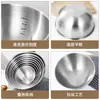 Tazón de acero inoxidable de grado alimenticio para lavar verduras y amasar masa, engrosado para uso en la cocina del hogar, adecuado para hacer ensaladas frías, tazón de paredes rectas