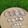 Ágata Branca Oval Gota d'Água Oval Estilo Antigo Branco DIY Feito à Mão Joia Incrustada