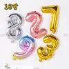 Venta Caliente 16 pulgadas Imitación Belleza Globos Digitales Fiesta de Cumpleaños Infantil Decoración de Eventos Arreglo Globos de Película de Aluminio Venta al por Mayor