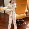 Conjunto de Pijama para Niños de Algodón Puro para Niñas Ropa de Casa sin Costuras Conjunto de Dos Piezas Ropa de Otoño para Niños y Pantalones Conjunto de Ropa Interior