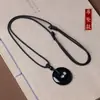 Pingente de Obsidiana Natural da Paz para Mulheres, Colar com Pingente de Jade Cristalino para Homens, Presente de Aniversário para o Ano de Nascimento
