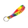 Pingente de chaveiro de silicone inspirador chaveiro de metal de silicone argola de chaveiro pulseira de borracha pingente com logotipo de chaveiro