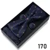 Pajarita para Hombre, Gemelos Jacquard para Boda de Negocios, Set de Tres Piezas con Pañuelo de Bolsillo, Set de Caja de Regalo con Accesorios de Traje de Moda