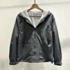 Nueva Chaqueta de Polar con Capucha Simple de Moda Versátil Invierno Marca de Tendencia Holgada con Cordón Abrigo Cálido con Bolsillos Grandes