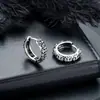 Pendientes de Aro Cruzados de Zirconia Transfronterizos para Hombres, Pendientes de Aro Lisos, Pinzas para Orejas de Rayo, Colgantes para Orejas, Accesorios para Orejas para Mujeres, Muestra en Vivo de Tiktok