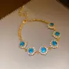 Pulseira Minimalista em Zircônia em Forma de Flor, Estilo Nicho de Luxo Leve, Fashion e Versátil, Atacado de Joias de Alta Qualidade para Mulheres