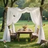 Cortinas de tul para bodas, tul blanco transfronterizo, decoración exterior, fondo para lugar de fiesta, tul de boda, arco de boda, boda
