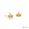 Pendientes Pequeños de Acero Inoxidable y Acero de Titanio con Diseño de Estrella de Cinco Puntas, Corazón, Lazo y Corona, Apilables, para Cuidado del Agujero de la Oreja, Pendientes Transfronterizos Europeos y Americanos de Nicho