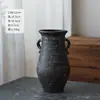 Estilo Silencioso Jarrón Vintage Cerámica Gruesa Jarra de Cerámica para Casa de Huéspedes Nuevo Estilo Chino Cerámica Inserto para Flores Secas Maceta de Balcón Decoración del Hogar