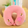 Almohada de Dibujos Animados en Forma de U Transfronteriza para Oficina, Escuela, Siesta, Protección del Cuello, Conducir, Viajes, Almohada Portátil para Avión, Logo Personalizado