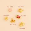 Jiangshan pitoresco DIY corda de mão feminina pulseira de corda vermelha tecida à mão infantil vestível contas de transferência douradas corda de mão flor de pêssego