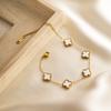 Pulseira Trevo de Quatro Folhas Grande de Aço Titânio 15mm Cinco Flores Dupla Face Celebridade da Internet Banhada a Ouro 18K Não Desbota Luxo Acessível Estilo Quente Transfronteiriço Feminino