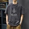 Camiseta de manga corta estilo americano retro lavada pesada 100% para hombre, nuevo diseño, marca de moda Sense Couple