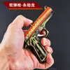 Pistola de Bolinha de Esponja Dragão Dourado 10cm brinquedo de cola macia com bala de ar de esponja pistola pequena de mão simulação criança comendo frango menino brinquedo pequeno