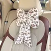 2026 Nuevos Accesorios para Coche Piel de Conejo Estampado de Leopardo Cinta Reposacabezas y Soporte Lumbar Reposacabezas y Soporte Lumbar Verdes