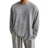 Camiseta básica de manga larga para hombre, color liso, cuello redondo, estilo americano, versión coreana, nueva, casual, holgada, versátil