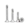 Tornillos Autorroscantes Autorroscantes para Metal con Cabeza Avellanada Cruzada de Acero Inoxidable 304/316, Cola de Taladro, Venta al por Mayor, Clavos de Cola de Milano de Cabeza Plana