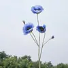 Flor de Papoula Artificial, Papoula de 5 Cabeças com Pelo Sintético, Flor Simples para Decoração de Casa, Adereço para Fotografia de Cenário de Casamento