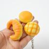 Mini Simulação Pão PU Alta Espuma Amassamento Descompressão Brinquedo Diversão Bolsa Pingente Simulação Pão Pendurado Ornamentos