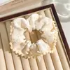 Goma para el pelo scrunchie de encaje floral pequeño estilo coreano banda elástica para el pelo tipo intestino grueso cuerda para el pelo con lazo banda elástica accesorios para el pelo de puesto callejero