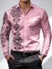 Camisa Casual Masculina da Moda, Camisa Casual Respirável de Manga Longa com Gola e Botões para Primavera e Outono