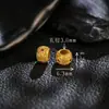 Plata de Ley S925 Chapada en Oro de 24 Quilates en Toda la Superficie, Incrustada con Corindón, Cuentas Pequeñas tipo Barril con un Patrón, Accesorios para Pulseras y Collares DIY
