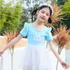 Novo Roupa de Banho Infantil Roupa de Banho Feminina com Saia Crianças Pequenas e Médias Bebê Praia Roupa de Banho de Manga Meia Roupa de Banho Atacado