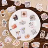 Série de Estudo da Tarde Caixa com Adesivos Pequenos Selados Fofos de Aparência Elegante Adesivos Autoadesivos Pacote de Adesivos para Diário DIY