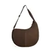 Bolsa de Dumpling Retro Fosca de Alta Qualidade com Grande Capacidade, Textura de Camurça, Bolsa de Ombro de Couro Genuíno para Mulheres, Bolsa Transversal Versátil para o Dia a Dia